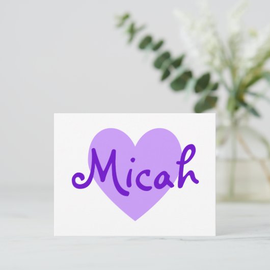 Micah in Lila Postkarte (Stehend Vorderseite)