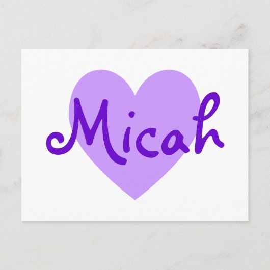 Micah in Lila Postkarte (Vorderseite)