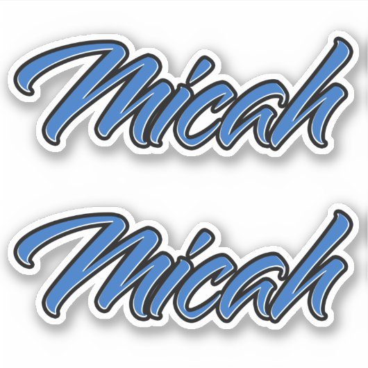 Micah Name blue Aufkleber Sticker Stickerset (Vorderseite)