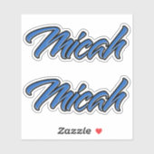 Micah Name blue Aufkleber Sticker Stickerset (Blatt)