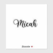 Micah Name - Handgeschriebene Kalligrafie Aufkleber (Blatt)