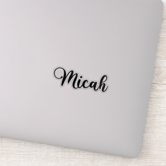 Micah Name - Handgeschriebene Kalligrafie Aufkleber (Detail)