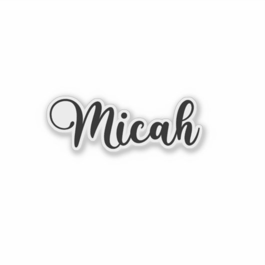 Micah Name - Handgeschriebene Kalligrafie Aufkleber (Vorderseite)