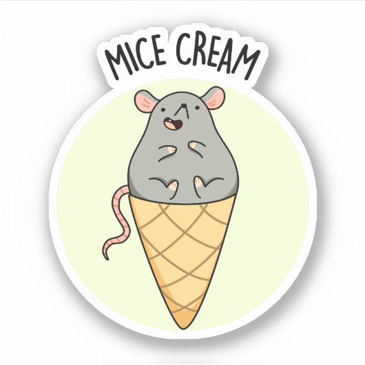 Mice Cream Funny Ice Cream Pub Aufkleber (Vorderseite)