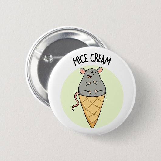 Mice Cream Funny Ice Cream Pub Button (Vorne & Hinten)