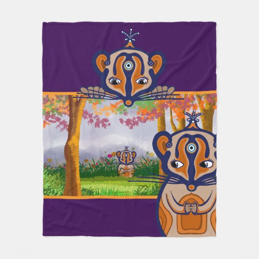 Mice creatures in the field Fleece Blanket (Vorderseite)