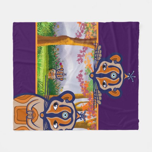 Mice creatures in the field Fleece Blanket (Vorderseite (Horizontal))