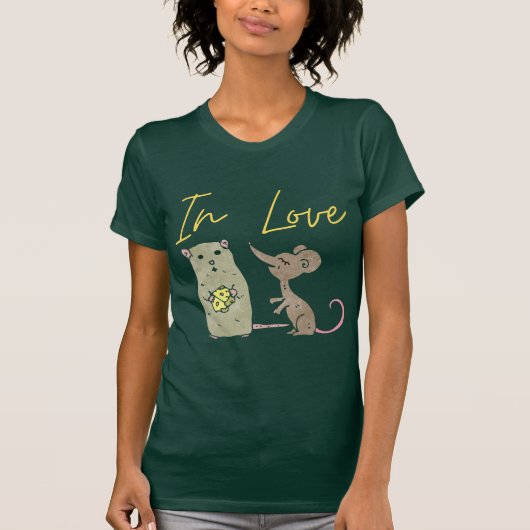 Mice in love, love birds T-Shirt (Vorderseite)