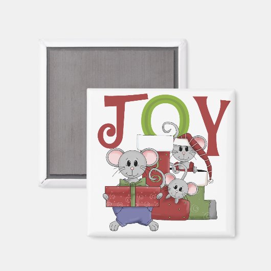Mice JOY Weihnachtsgeschenke T - Shirt Magnet (Vorderseite/Rückseite)