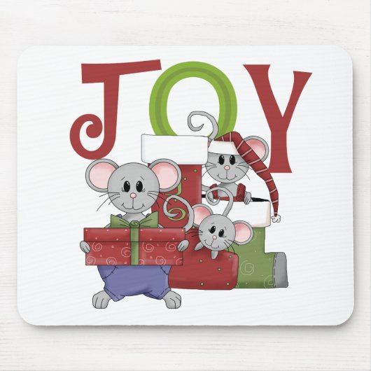 Mice JOY Weihnachtsgeschenke T - Shirt Mousepad (Vorne)