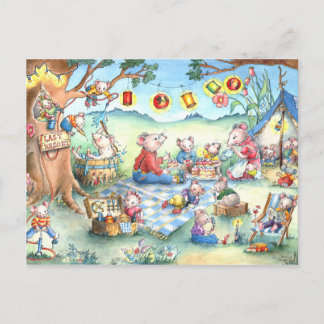 Mice Picknick Postcard Postkarte