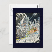 Mice Pulling Snail Muschel Sleigh Postkarte (Vorne/Hinten)