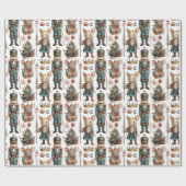 Mice Soldiers in Festive Scene Geschenkpapier (Flach)