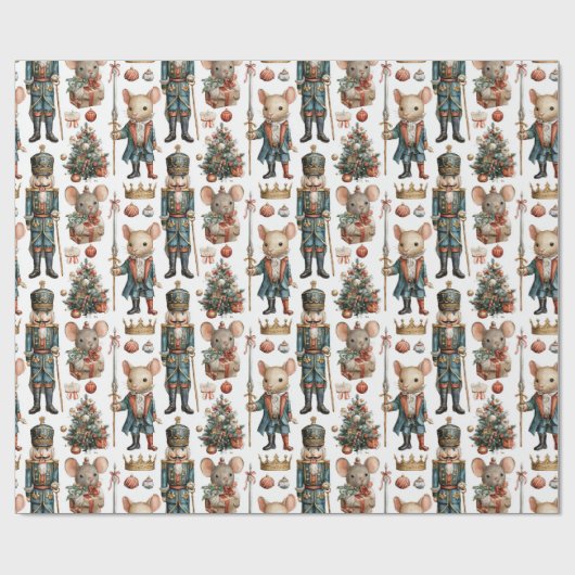 Mice Soldiers in Festive Scene Geschenkpapier (Flach)