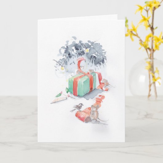 Mice Wrapping Karte (Gelbe Blume)