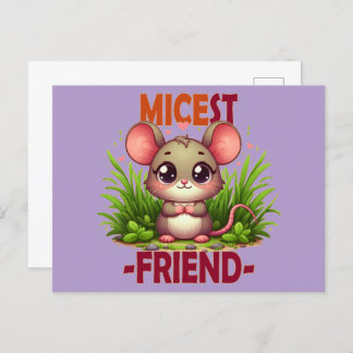Micest Friend lustige Puppe Niedlich Baby Maus Car Postkarte
