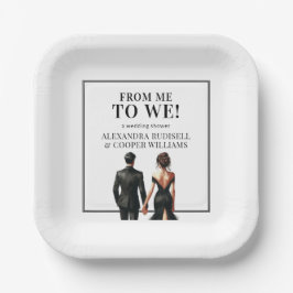 MICH AN WIR | Schwarz und Weiß elegant Pappteller