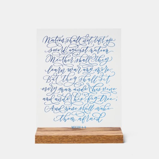 Micha 4:4 acrylschild (Vorderseite)