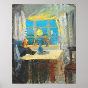 Michael Ancher Reading Paper Poster