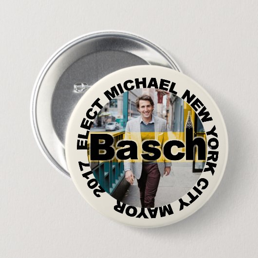 Michael Basch für Bürgermeister Button (Vorne & Hinten)