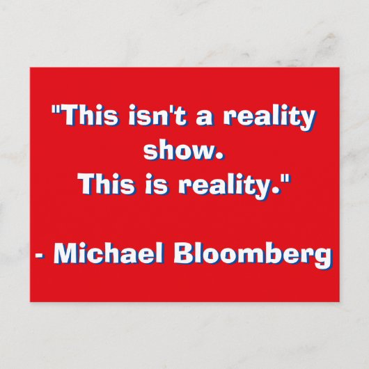 Michael Bloomberg Zitat Postkarte (Vorderseite)