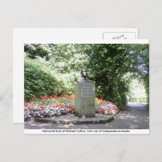 Michael Collins Memorial bust, Dublin Irland. Postkarte (Vorne/Hinten)