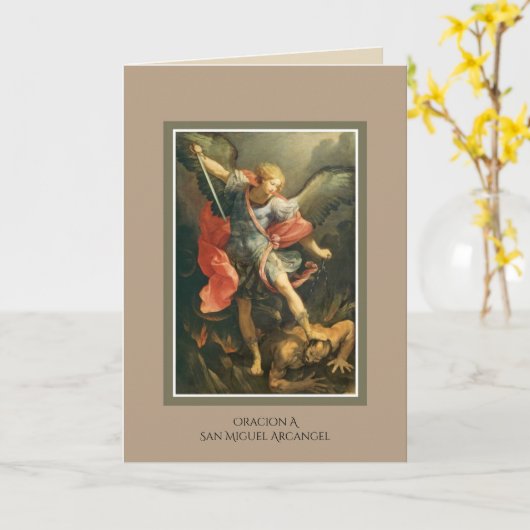 Michael der Erzengel Gebet Karte (Gelbe Blume)
