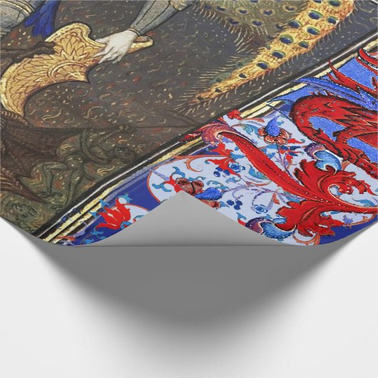 Michael der Erzengel mit dem Teufel, Rote Drachen Geschenkpapier (Ecke)