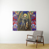 Michael der Erzengel mit dem Teufel, Rote Drachen Wandteppich (Beispiel (Horizontal))