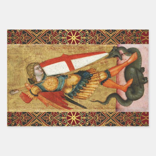 Michael der Erzengel von Fra Angelico, Zurbaran Geschenkpapier Set (Vorderseite)
