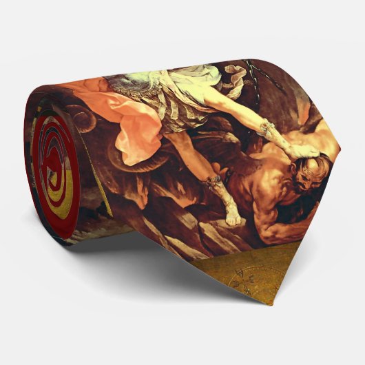 Michael der Erzengel von Guido Reni, Krawatte Ruby (Gerollt)