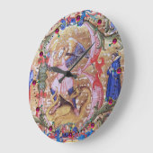 Michael Erzengel und Drache Antike Flora Große Wanduhr (Winkel)