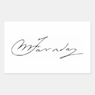 Michael Faraday Signatur Rechteckiger Aufkleber