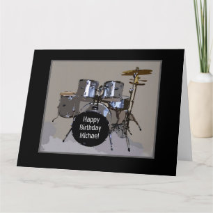 Michael Happy Birthday Drums Card Karte