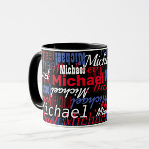 Michael Individuelle Name Black Tasse