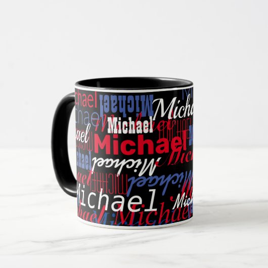 Michael Individuelle Name Black Tasse (Vorderseite Links)