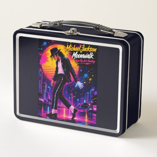Michael Jackson Moonwalk King of Pop Retro-Tribut Metall Brotdose (Vorderseite)