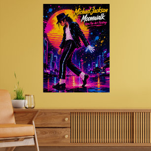 Michael Jackson Moonwalk King of Pop Retro-Tribut Poster