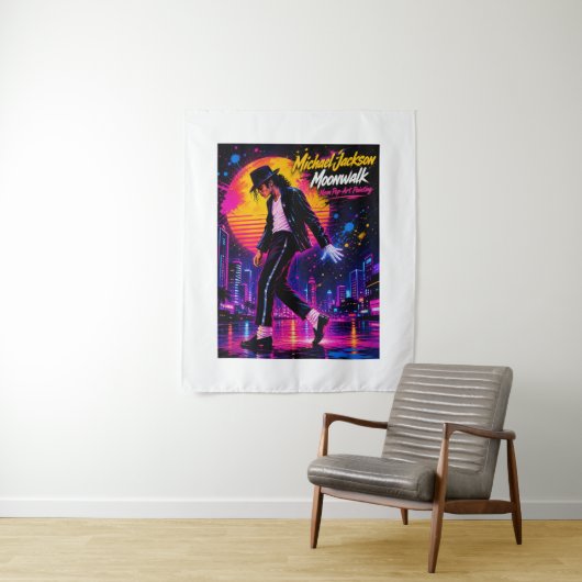 Michael Jackson Moonwalk King of Pop Retro-Tribut Wandteppich (Beispiel)