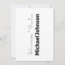 Michael Johnson Name with Hieroglyphs Art Feiertagskarte
