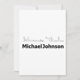 Michael Johnson Name with Hieroglyphs Art Feiertagskarte