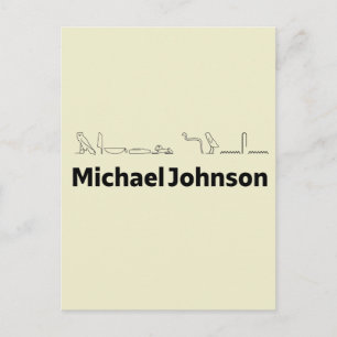 Michael Johnson übersetzt in Hieroglyphen Postkarte