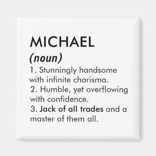 Michael Name, Bearbeitbarer Name, Benutzerdefinier Magnet (Vorne)