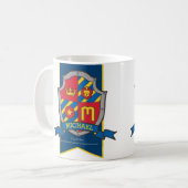Michael Name bedeutet Ritterschutzschild Red Blue Kaffeetasse (Vorderseite Links)