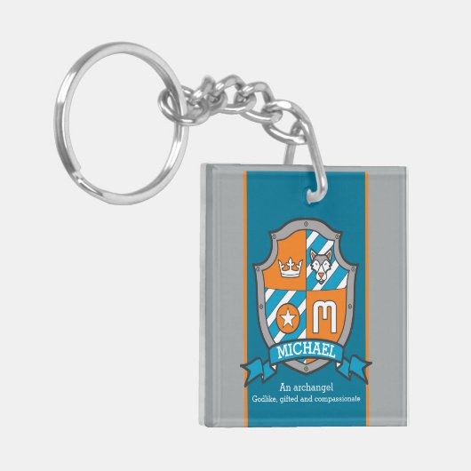 Michael name Bedeutung Buchstabe M Wappen Brauch Schlüsselanhänger (Vorderseite links)