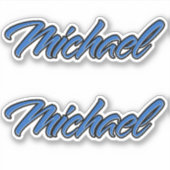 Michael Name blue Aufkleber Sticker Stickerset (Vorderseite)