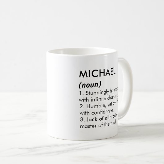 Michael name, Editable name, Custom name Kaffeetasse (VorderseiteRechts)