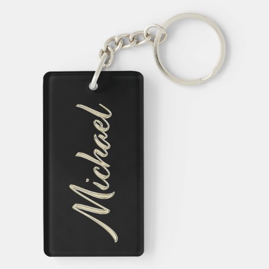 Michael Name whitegold Schlüsselanhänger Anhänger (Rückseite)