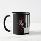Michael Rose Logo-Tasse mit Klaviertasten Tasse (Links)