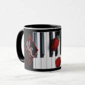 Michael Rose Logo-Tasse mit Klaviertasten Tasse (Vorderseite Links)
